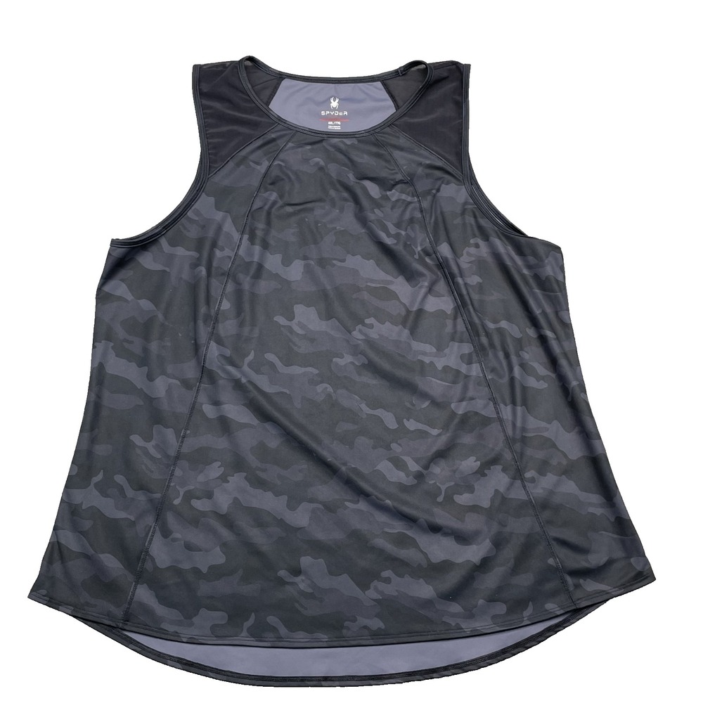 Spyder Active Tank Top Women's XXL Camo Athleisure Y2k Gym Training Running Hike
